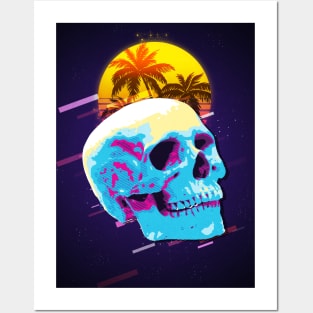 Skull retro80s Posters and Art